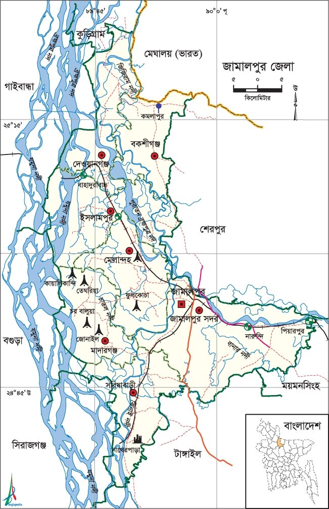 জামালপুর জেলার মানচিত্র